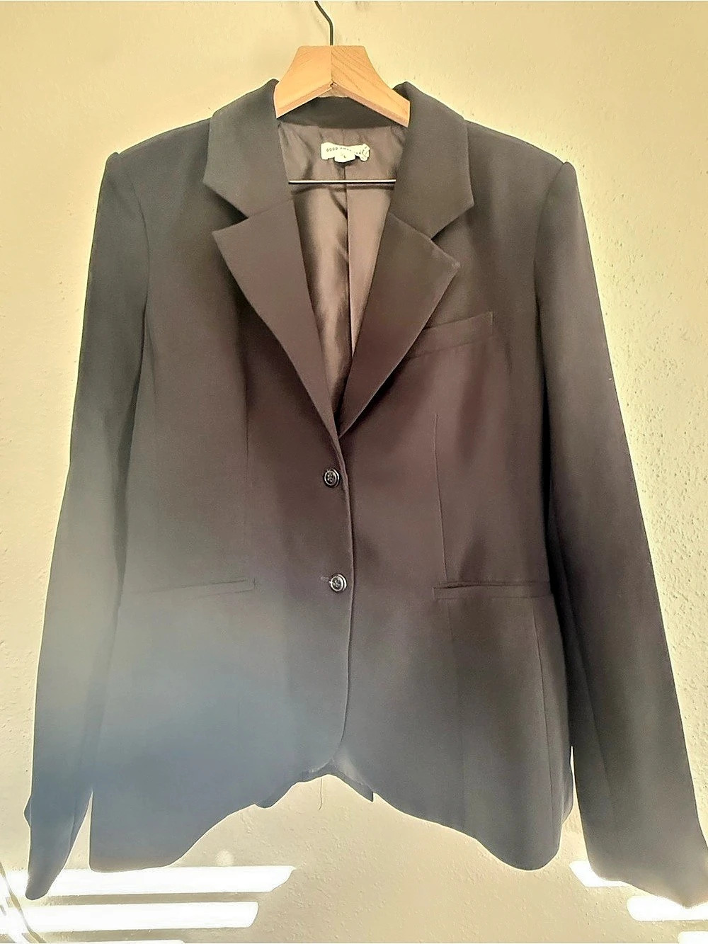 Good American Single-Breasted Blazer in Black Size Large Like New